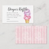 Roze Ice Cream Baby shower Luier Raffle Ticket Informatiekaartje (Voorkant / Achterkant)