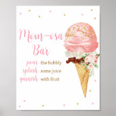 Roze Ice Cream Baby shower Moeder Osa Bar Poster (Voorkant)