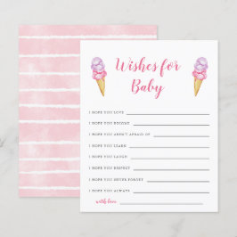 Roze Ice Cream Baby shower wenst Baby Kaart