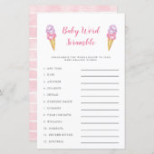 Roze Ice Cream Baby Word Scramble Game (Voorkant / Achterkant)