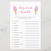 Roze Ice Cream Baby Word Scramble Game (Voorkant)