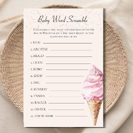 Roze Ice Cream Baby Word Scramble Game