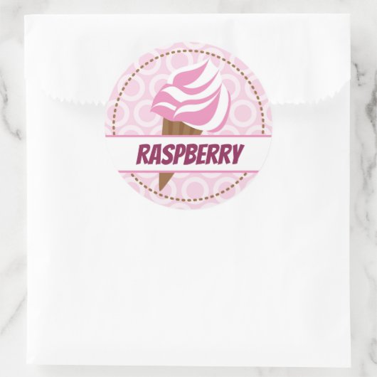 Roze Ice Cream Circle Label (Tas)