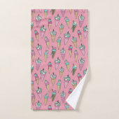Roze Ice Cream Cone Cone Cft patroon Bad Handdoek (Handdoek)
