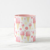 Roze Ice Cream Cone Monogramed Mok (Midden)