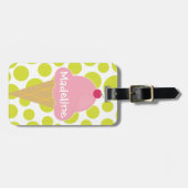Roze Ice Cream Cone Personated Bagagelabel (Voorkant horizontaal)