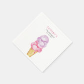 Roze Ice Cream Cone Verjaardagsfeest Servet (Hoek)