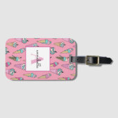 Roze Ice Cream Cone Zomer Bagagelabel (Voorkant (horizontaal))