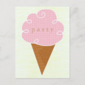 Roze Ice Cream Cone Zomerfeest uitnodiging Briefkaart (Voorkant)