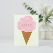 Roze Ice Cream Cone Zomerfeest uitnodiging Briefkaart (Staand voorkant)