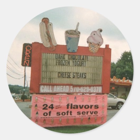 Roze Ice Cream Stand Stickers (Voorkant)