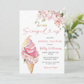 Roze Ice Cream Summer Scooped Vrijgezellenfeest Kaart (Staand voorkant)