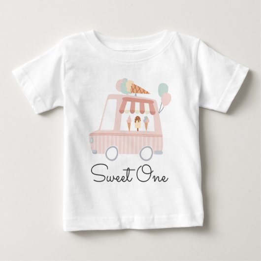 Roze Ice Cream Sweet One 1e Verjaardagsfeestoutfit (Voorkant)