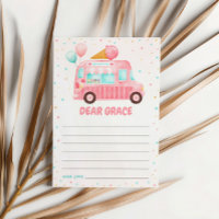 Roze Ice Cream Truck Verjaardag Tijd Capsule Kaart