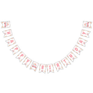 Roze Ice Cream Truck Verjaardag Vlaggetjes