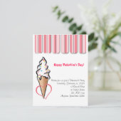 Roze Ice Cream Valentijn Party Invitation Kaart (Staand voorkant)