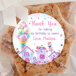 Roze Ice Cream Verjaardag Classic Ronde Sticker