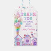 Roze Ice Cream Verjaardag Dank u Cadeau Labels Cadeaulabel (Voorkant)