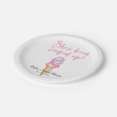 Roze Ice Cream-Vrijgezellenfeest Papieren Bordje (Gekanteld)