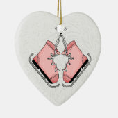 Roze Ice Schaatsen voor uw kunstschaatser ~ Keramisch Ornament (Rechts)