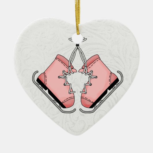 Roze Ice Schaatsen voor uw kunstschaatser ~ Keramisch Ornament (Voorkant)