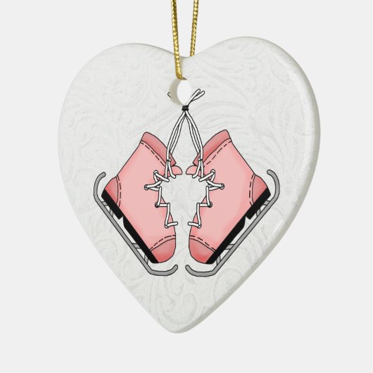 Roze Ice Schaatsen voor uw kunstschaatser ~ Keramisch Ornament (Links)