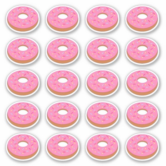 Roze Iced Donut Graphic Cutout Sticker (Voorkant)