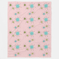 Roze Iconische Atomic Starbursts Fleece Deken