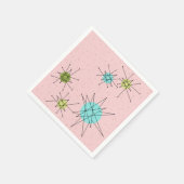 Roze Iconische Atomic Starbursts Papieren servette Servet (Hoek)