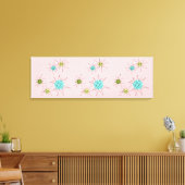 Roze Iconische atoomstakken Stretted Canvas (Insitu (Woonkamer))