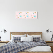 Roze Iconische atoomstakken Stretted Canvas (Insitu (Slaapkamer))