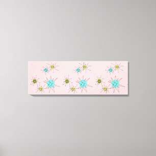 Roze Iconische atoomstakken Stretted Canvas