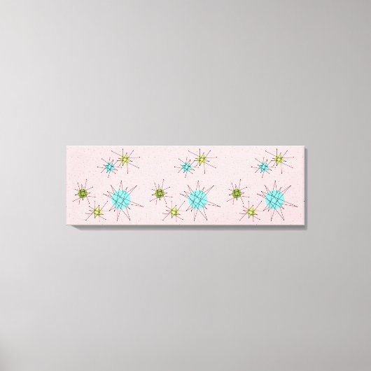 Roze Iconische atoomstakken Stretted Canvas (Voorkant)