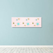 Roze Iconische atoomstakken Stretted Canvas (Insitu (Houten vloer))