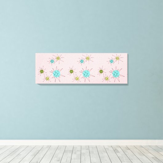 Roze Iconische atoomstakken Stretted Canvas (Insitu (Houten vloer))