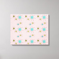 Roze Iconische atoomstakken Stretted Canvas