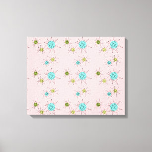 Roze Iconische atoomstakken Stretted Canvas Afdruk