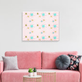 Roze Iconische atoomstakken Stretted Canvas Afdruk (Insitu (Woonkamer))