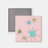Roze Iconische atoomStarbursts Magnet (Voorkant / Achterkant)