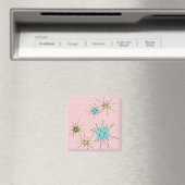 Roze Iconische atoomStarbursts Magnet (Insitu (Vaatwasser))