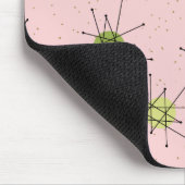 Roze Iconische atoomStarbursts Mousepad Muismat (Hoek)