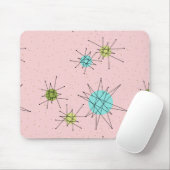 Roze Iconische atoomStarbursts Mousepad Muismat (Met muis)