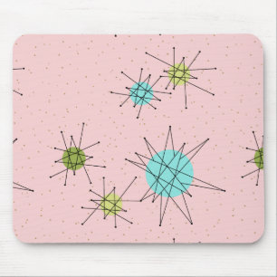 Roze Iconische atoomStarbursts Mousepad Muismat