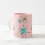 Roze Iconische atoomStarbursts Two-Tone Mok<br><div class="desc">Deze roze Iconische atoomStarbursts Two-Tone Mok patroon kenmerkt iconische atomaire starbursts. Dat klopt! De oude school, First Lady Pink, met gouden gekleurde achtergrond, is de perfecte achtergrond voor de levendige turquoise, het verzachten van selderij en kitschy peren groene cirkels. De vlekken van kleur worden sporadisch geplaatst in diverse grootte met...</div>