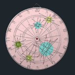 Roze Iconische atoomstartbarsten Dart Board Dartbord<br><div class="desc">Dit roze Iconische atoomstootpatroon van de Dart Board kenmerkt iconische atomaire sterrenbursts. Dat klopt! De oude school, First Lady Pink, met gouden gekleurde achtergrond, is de perfecte achtergrond voor de levendige turquoise, het verzachten van selderij en kitschy peren groene cirkels. De vlekken van kleur worden sporadisch geplaatst in diverse grootte...</div>