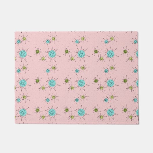 Roze Iconische atoomstartbarsten Deurklep Deurmat (Voorkant)