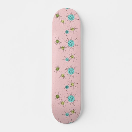 Roze Iconische atoomstartskateboard Skateboard (Voorkant)