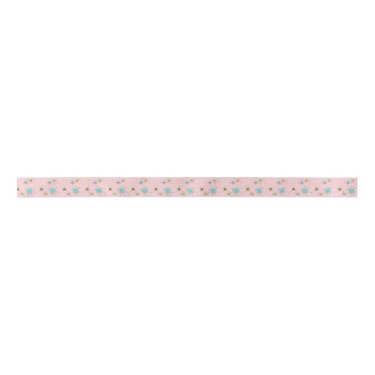 Roze Iconische atoomstoot Ribbon Satijnen Lint (Voorkant)
