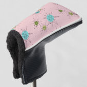 Roze Iconische atoomstootstoten Putter Hoesje Golfheadcover (3/4 voorkant)