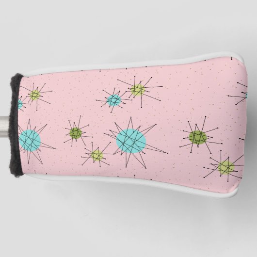 Roze Iconische atoomstootstoten Putter Hoesje Golfheadcover (Voorkant)